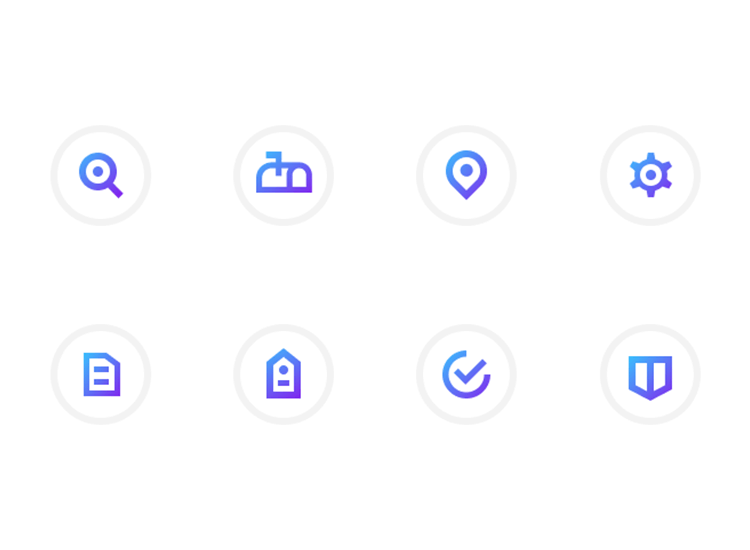 Flat website design - flat icons are completely 2D with no shadows