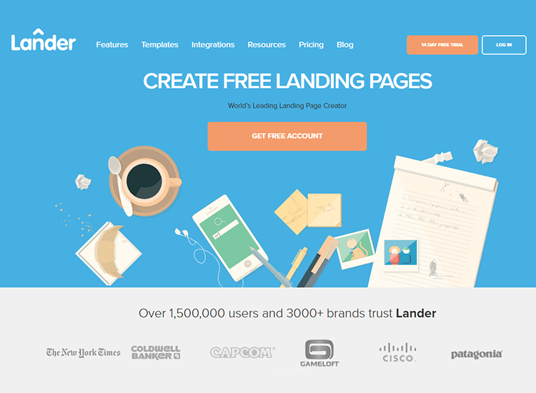 Flat website design - Lânderapp