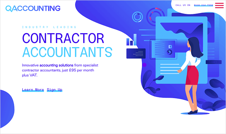 Flat website design - QAccounting