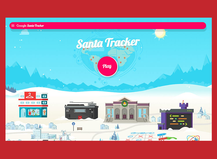 Flat website design - Santa Tracker