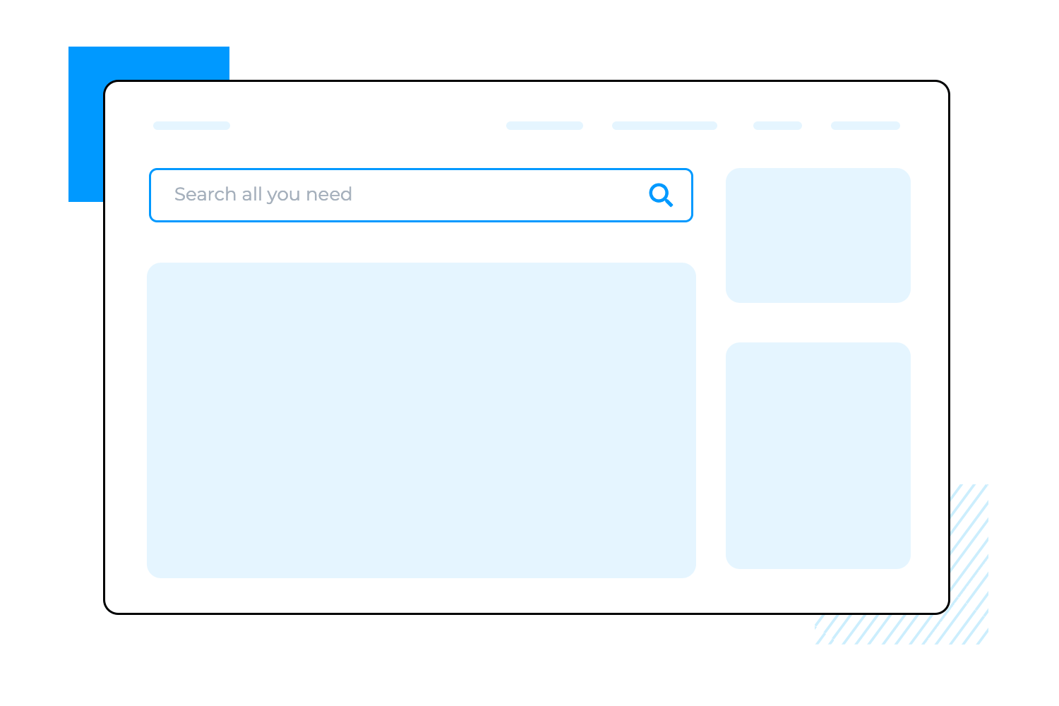 Search bar on a website interface