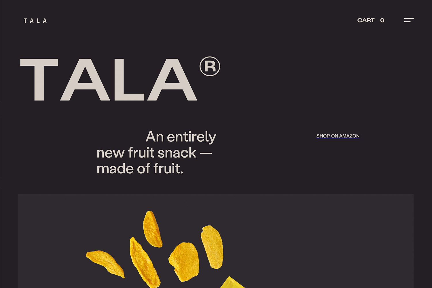 ala website showcasing bold typography and dark minimalist flat design