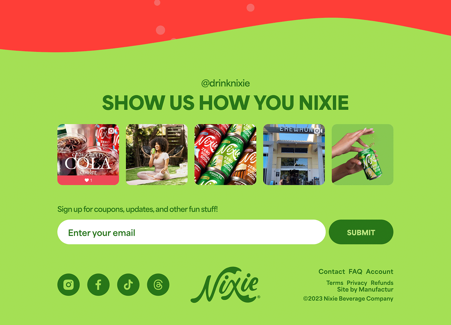 website footer examples nixie