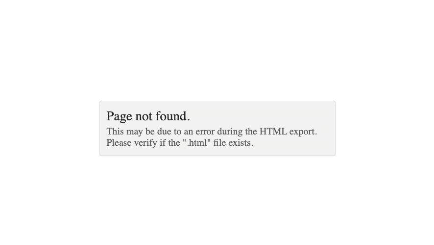 Page not found - html error