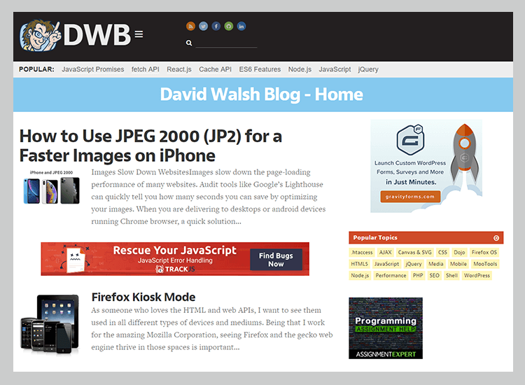 Best web development blogs - David Walsh