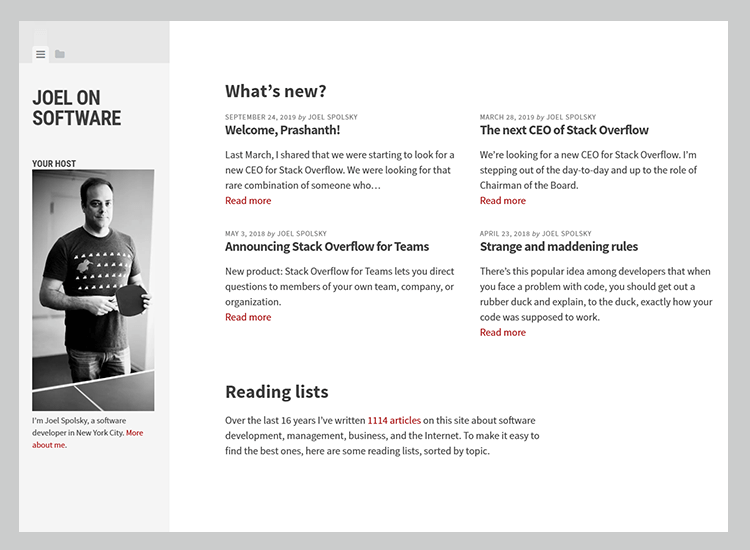 Best web development blogs - Joel on Software