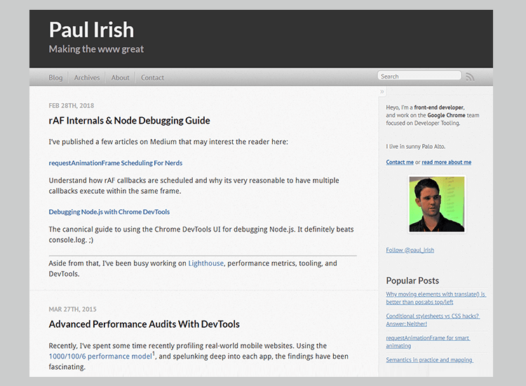 Best web development blogs - Paul Irish