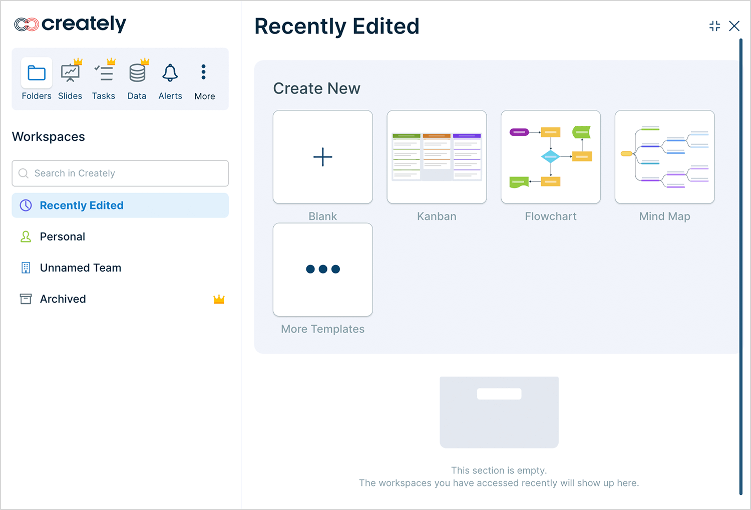 Creately offering templates like Kanban and flowcharts for creating user journey maps with ease.