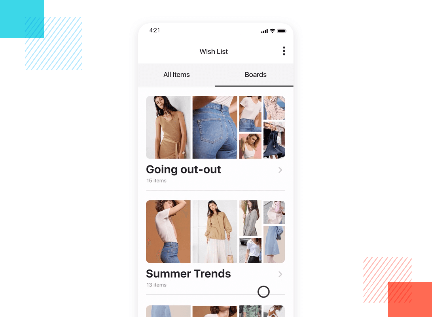 List UI design - Clothes wish list