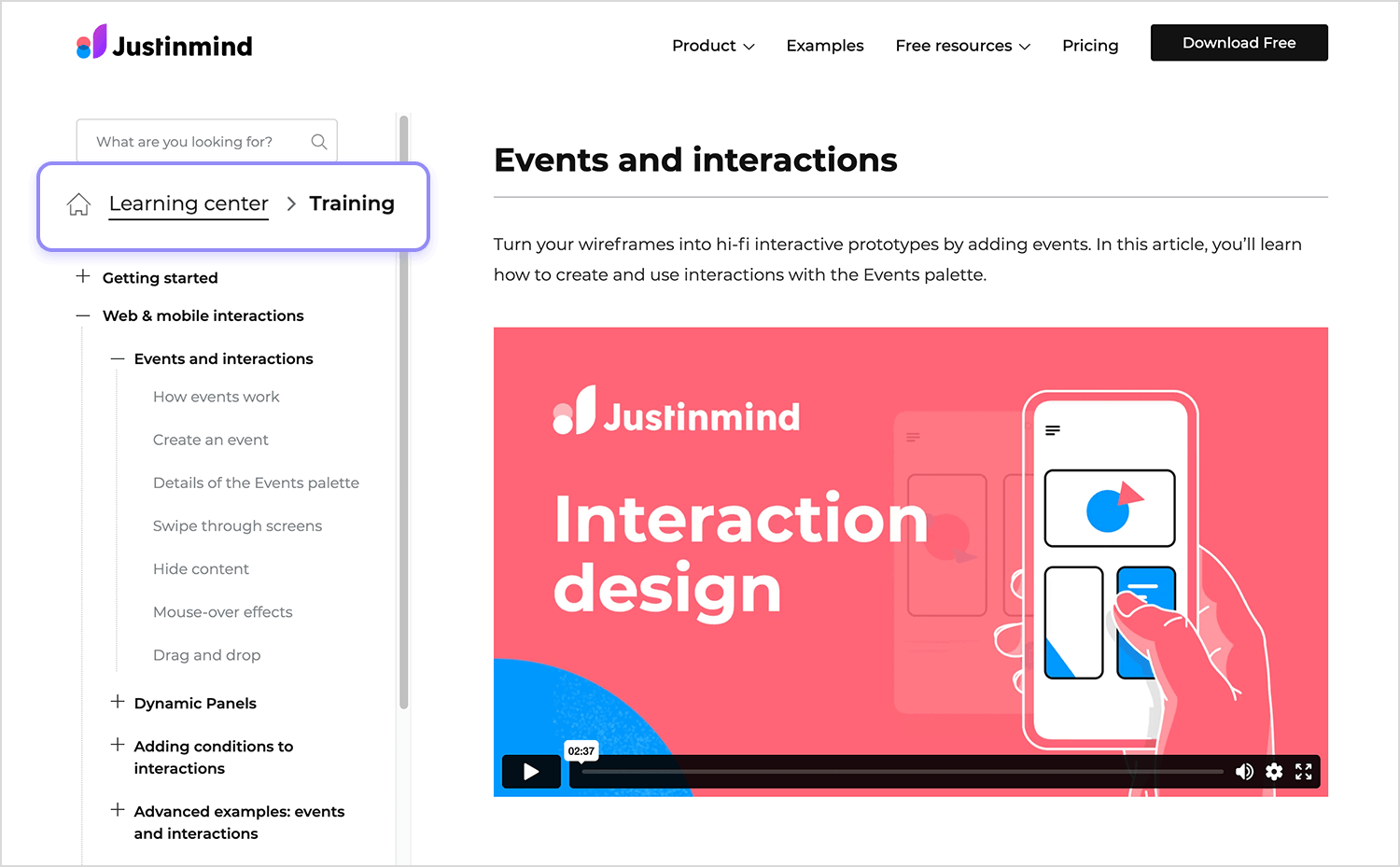 breadcrumb website examples justinmind