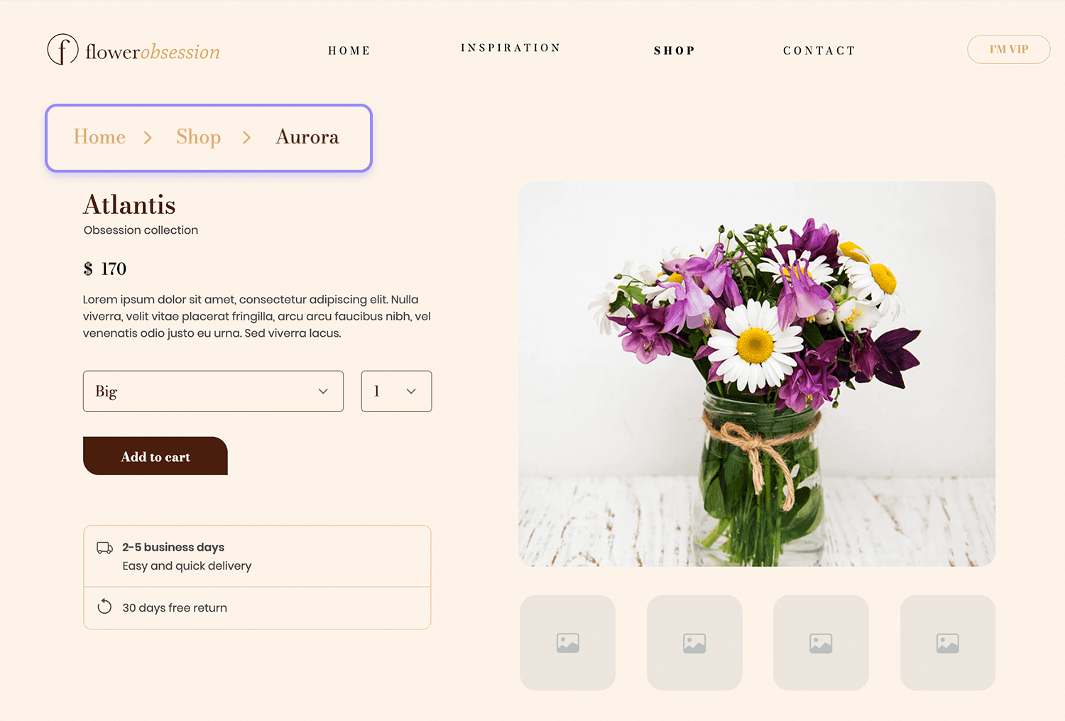 breadcrumb website examples online florist