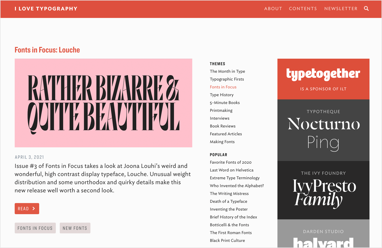 i love typography as web design blog