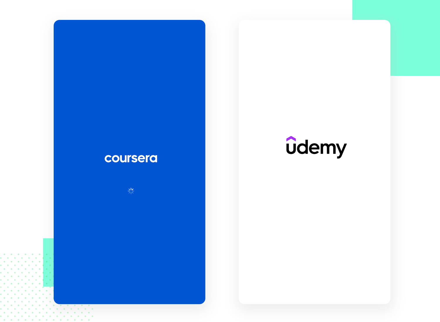 Coursera and Udemy splash screen examples