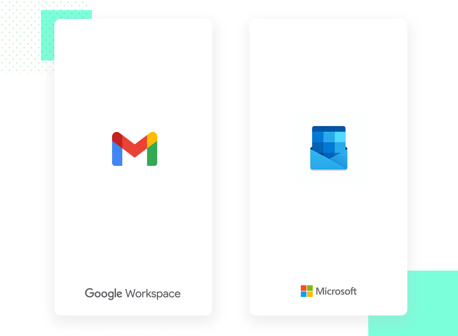 Gmail and Outlook splash screen examples