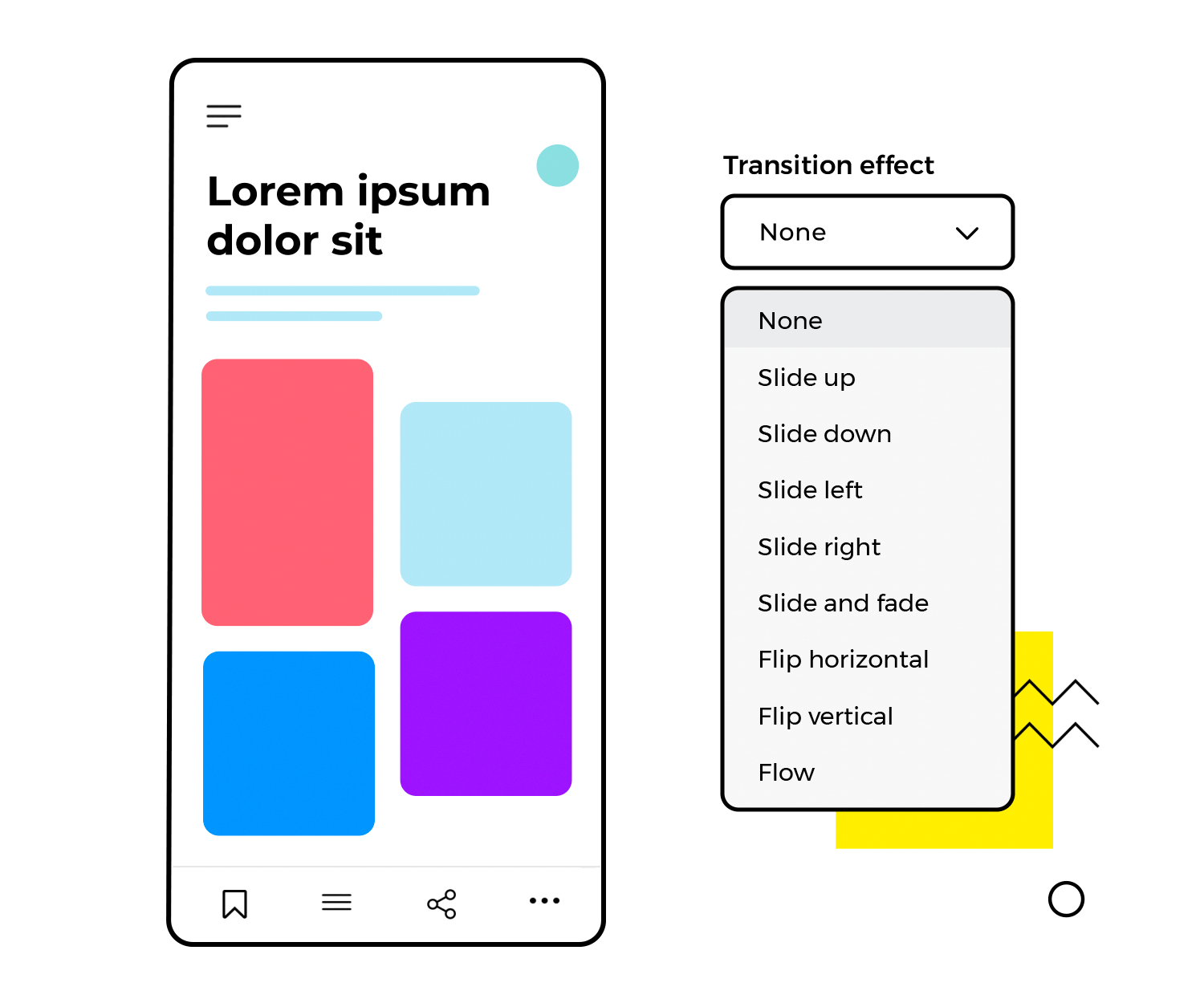 Wireframe tool for mobile app gestures