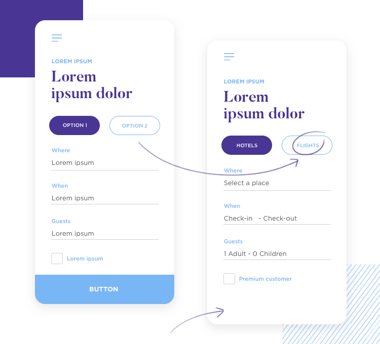 User test prototypes and wireframes - use clear copy