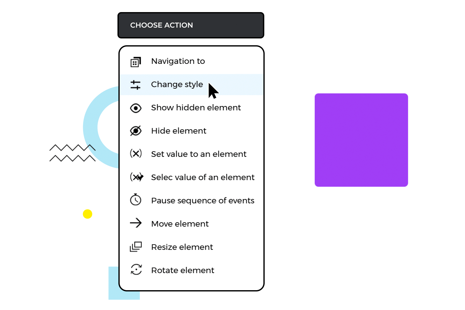 Wireframe tool for web interactions