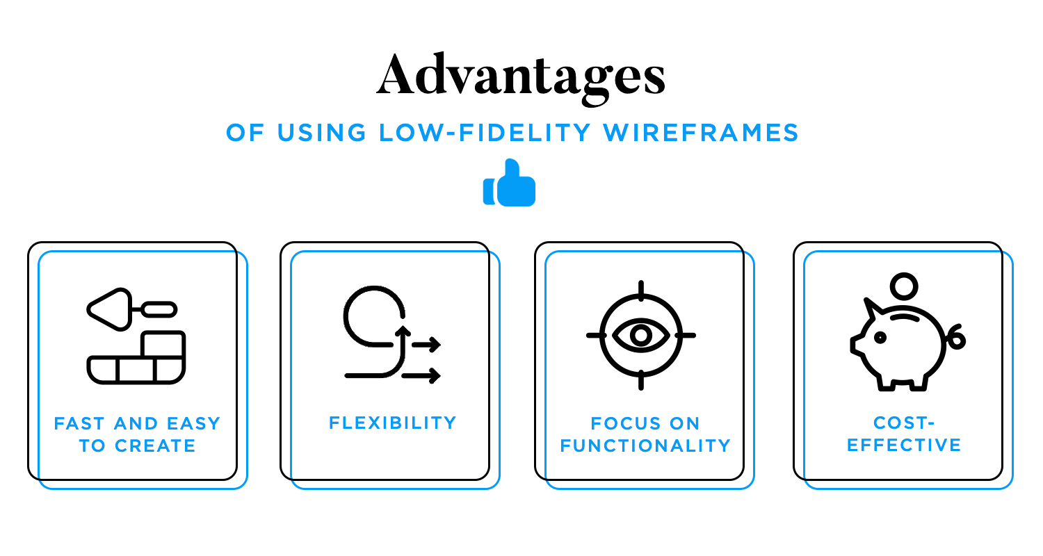 Advantages of using low fidelity wireframes