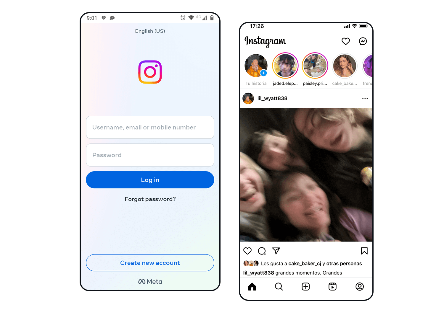 login page example instagram