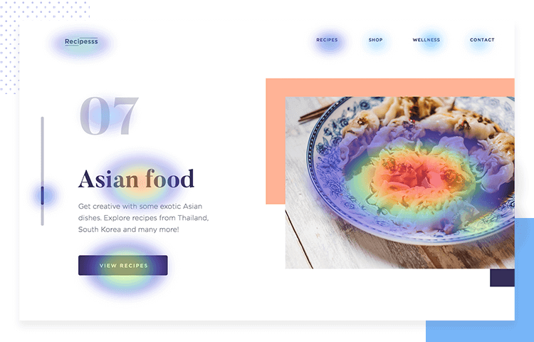 Website heatmaps - interaction represented with warm and cold colors