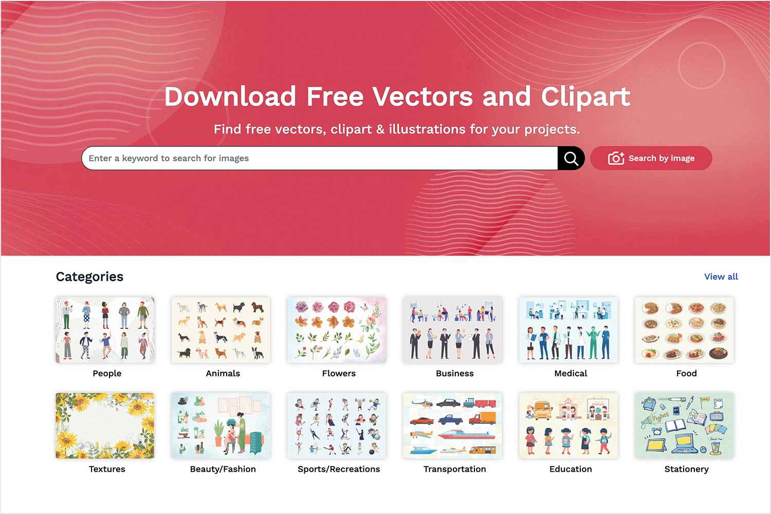AC-illust homepage showcasing free vectors