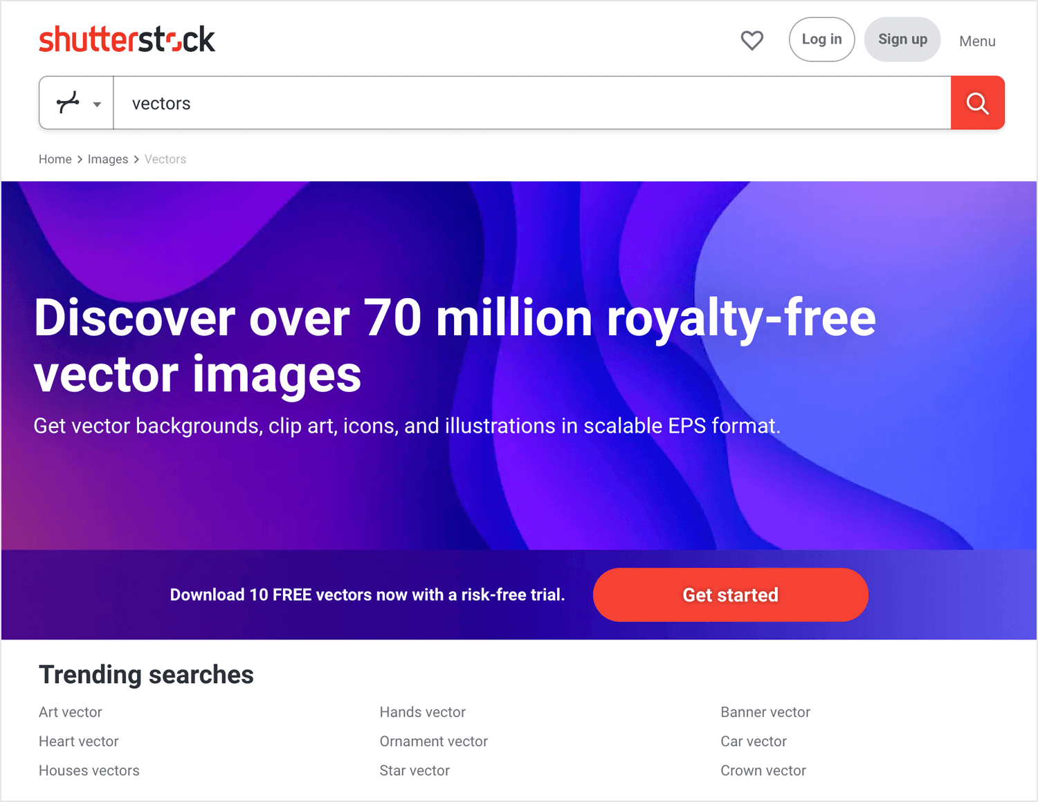 Free vector images - Shutterstock homepage