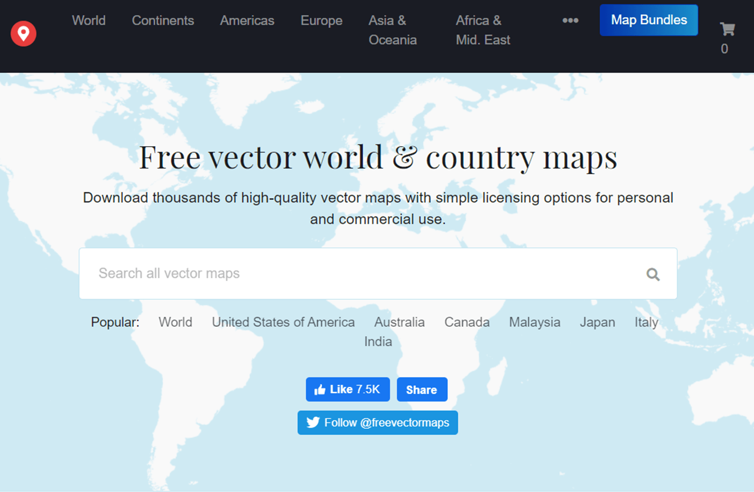 website as resource for free vector maps