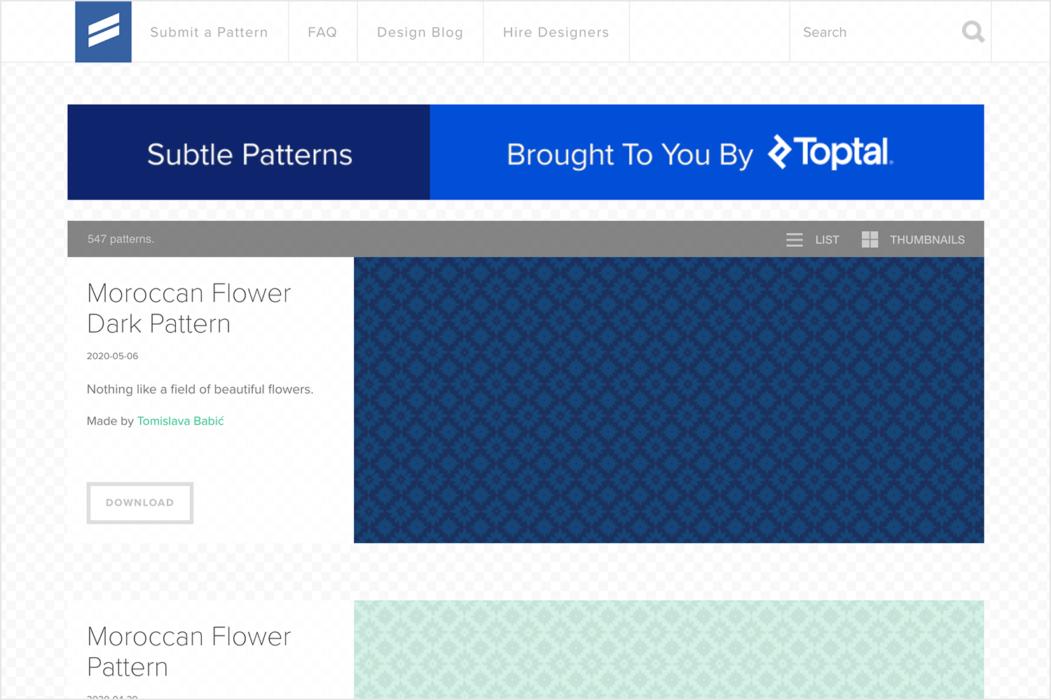 subtle patterns as free source of backgrounds for websites