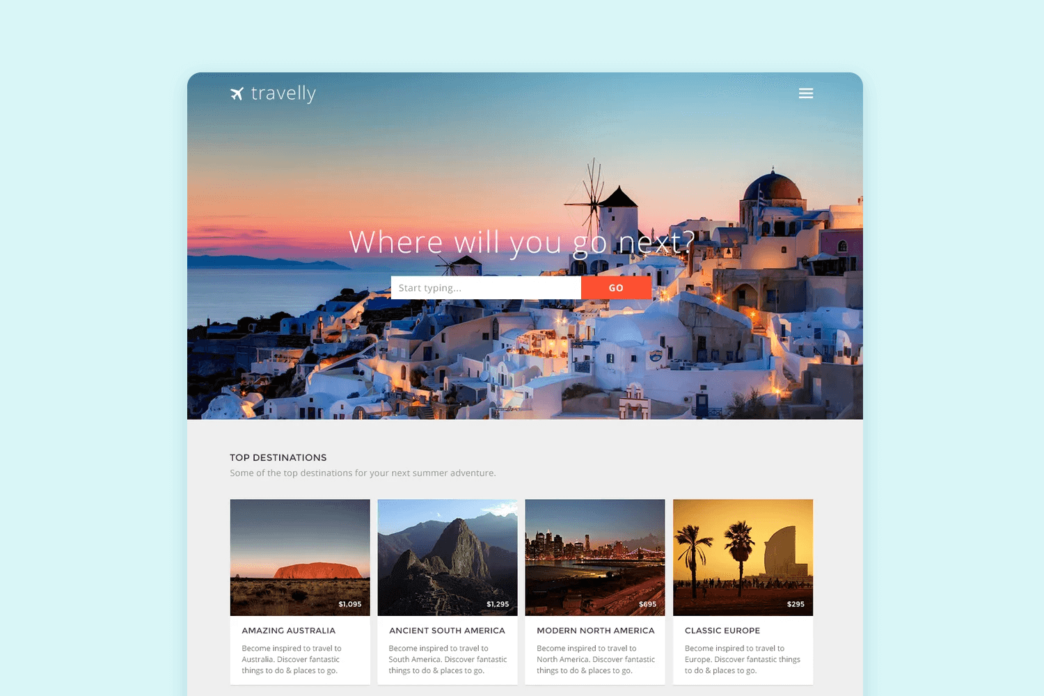 free website mockups - travelly