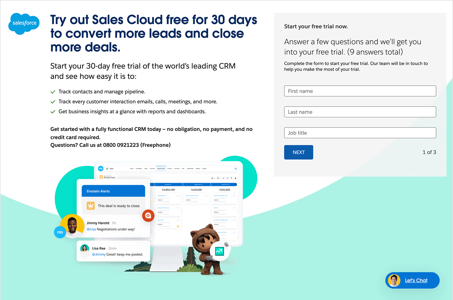 sign up page examples salesforce