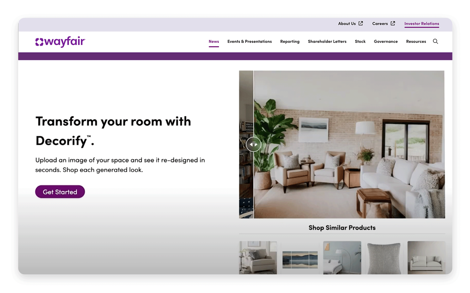 skeuomorphism examples wayfair