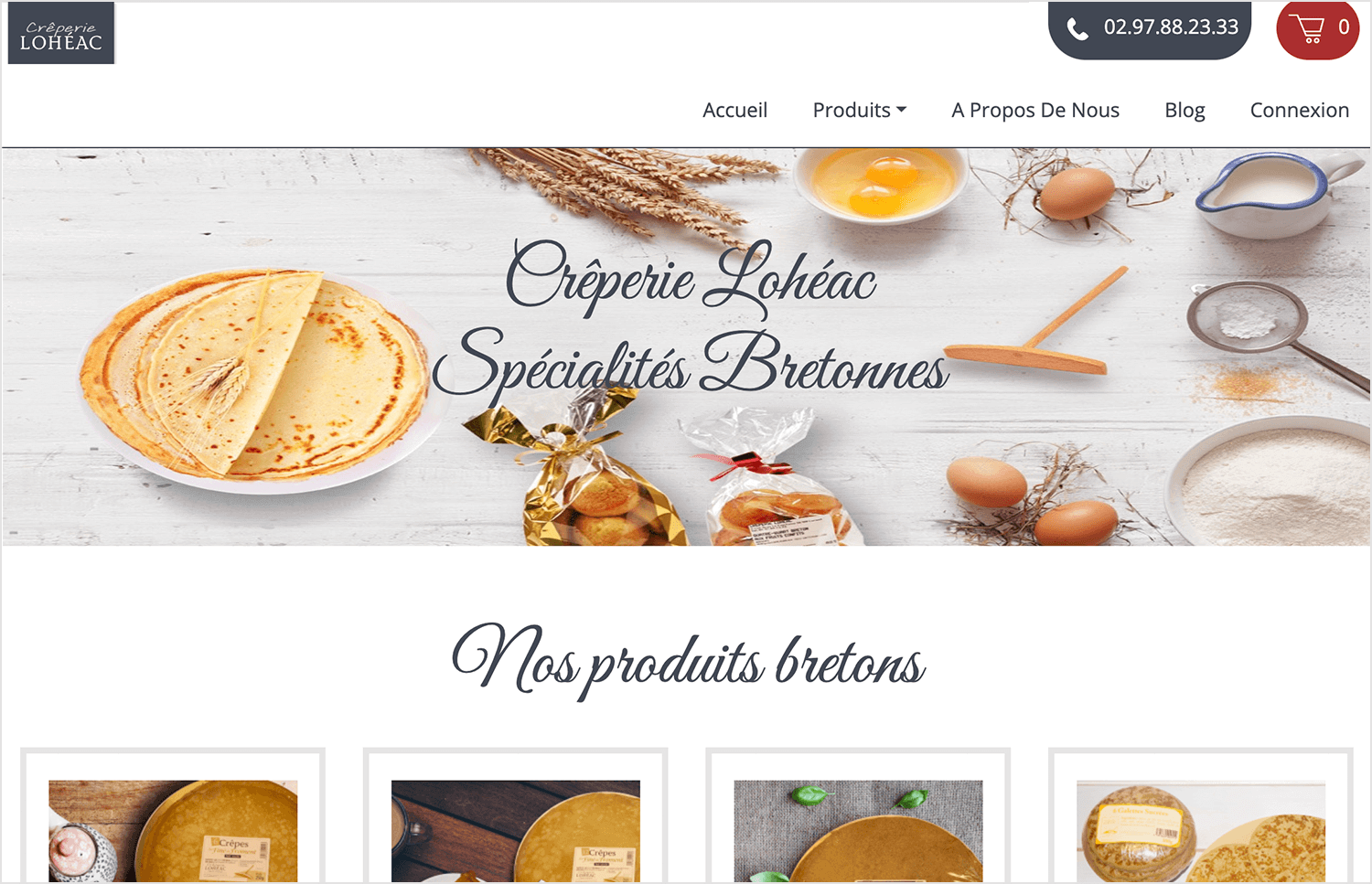 Creperie Loheac website background