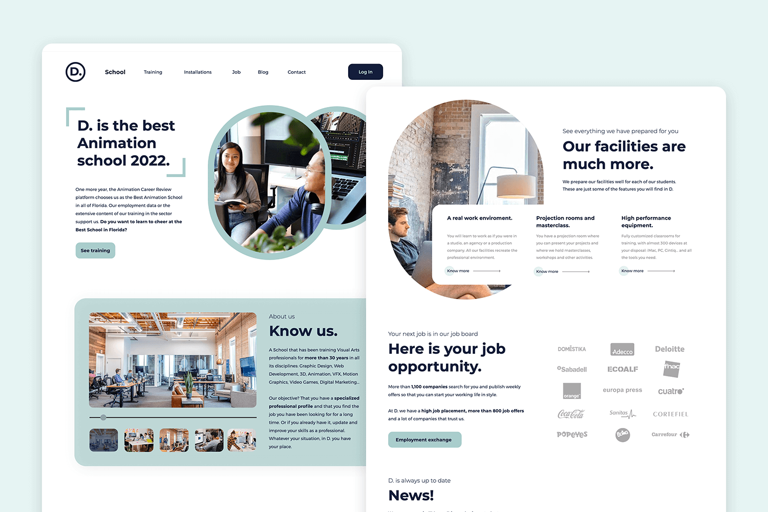 website mockup templates - design school