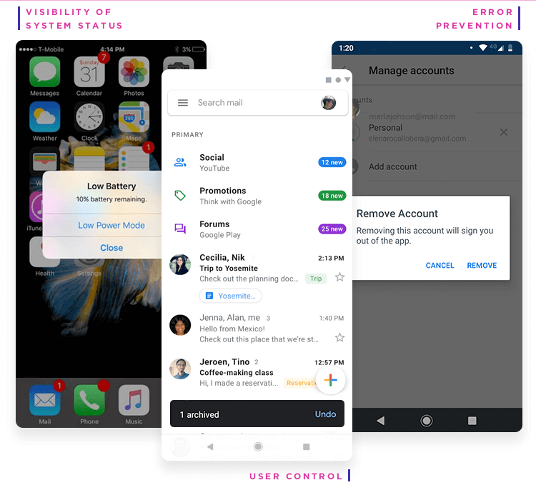 microinteractions and heuristics of usability
