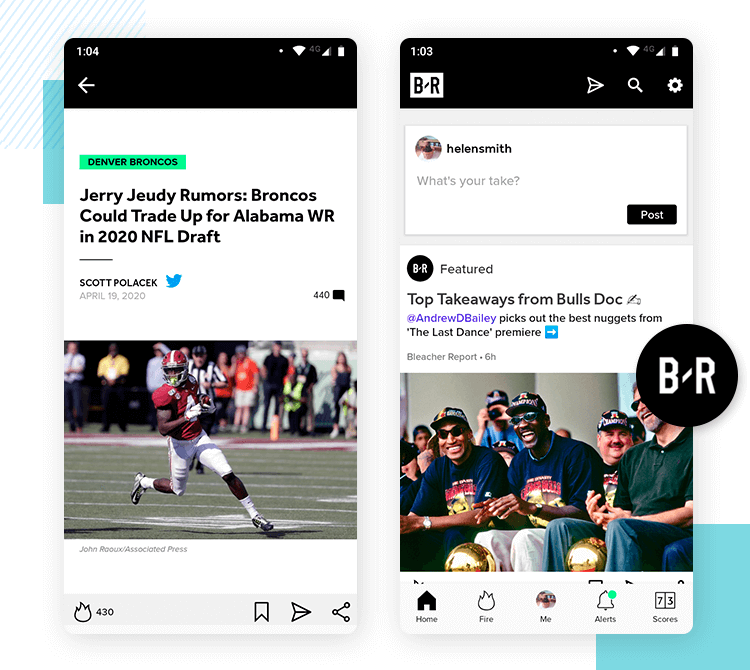 bleacher report as best news app design