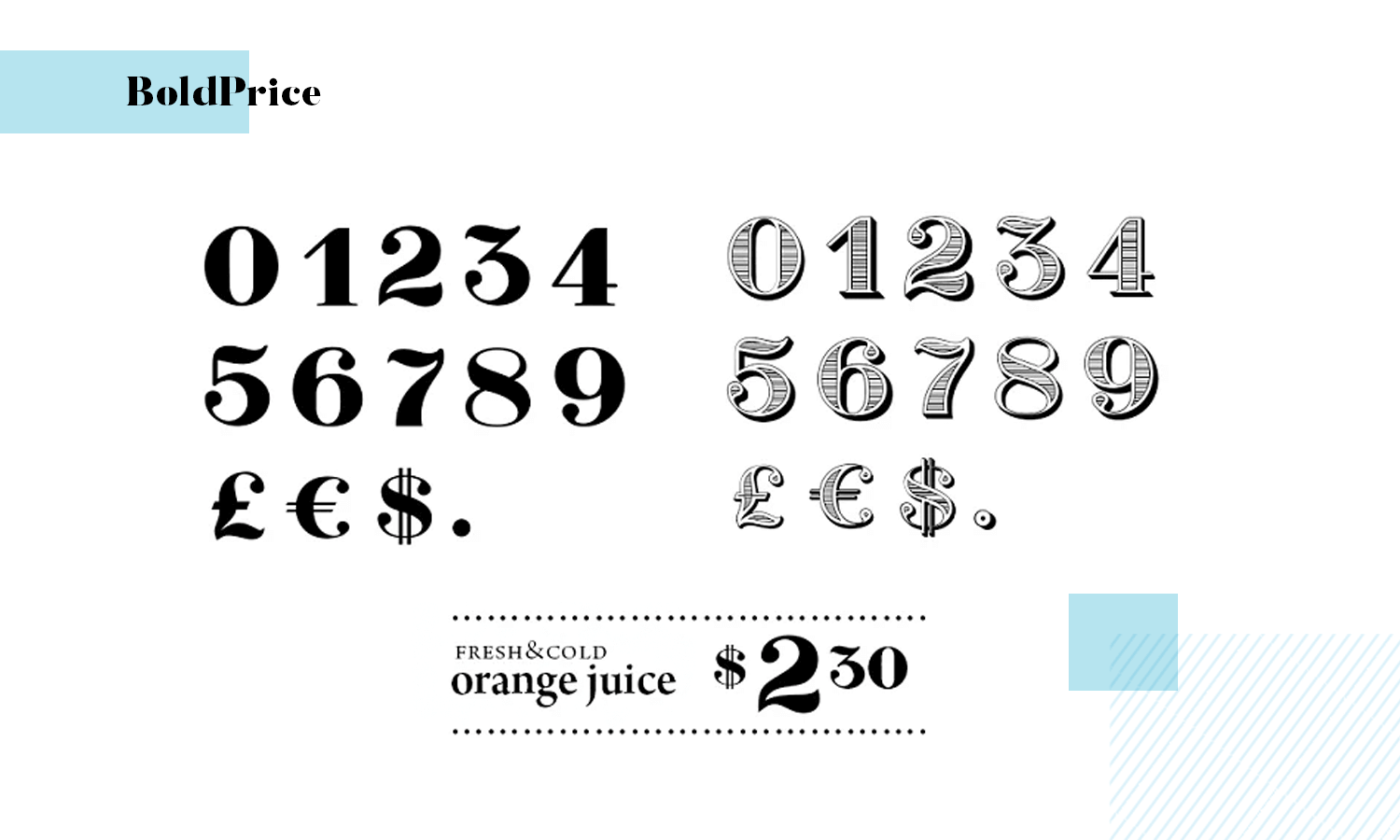 boldprice paid number font