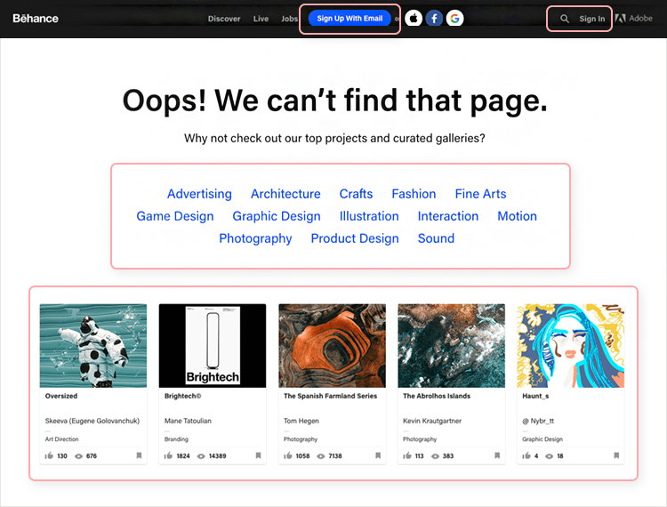 elements designers should include in 404 pages