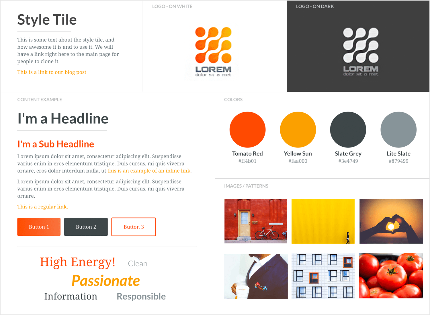website mood board examples - style tile