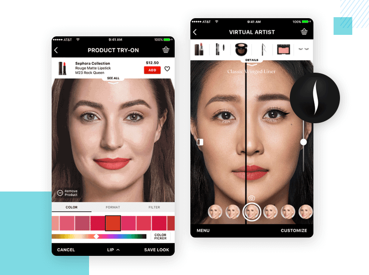 sephora - best app design with augmented reality