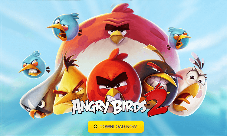 Mobile game UI design - Angry Birds 2, download poster