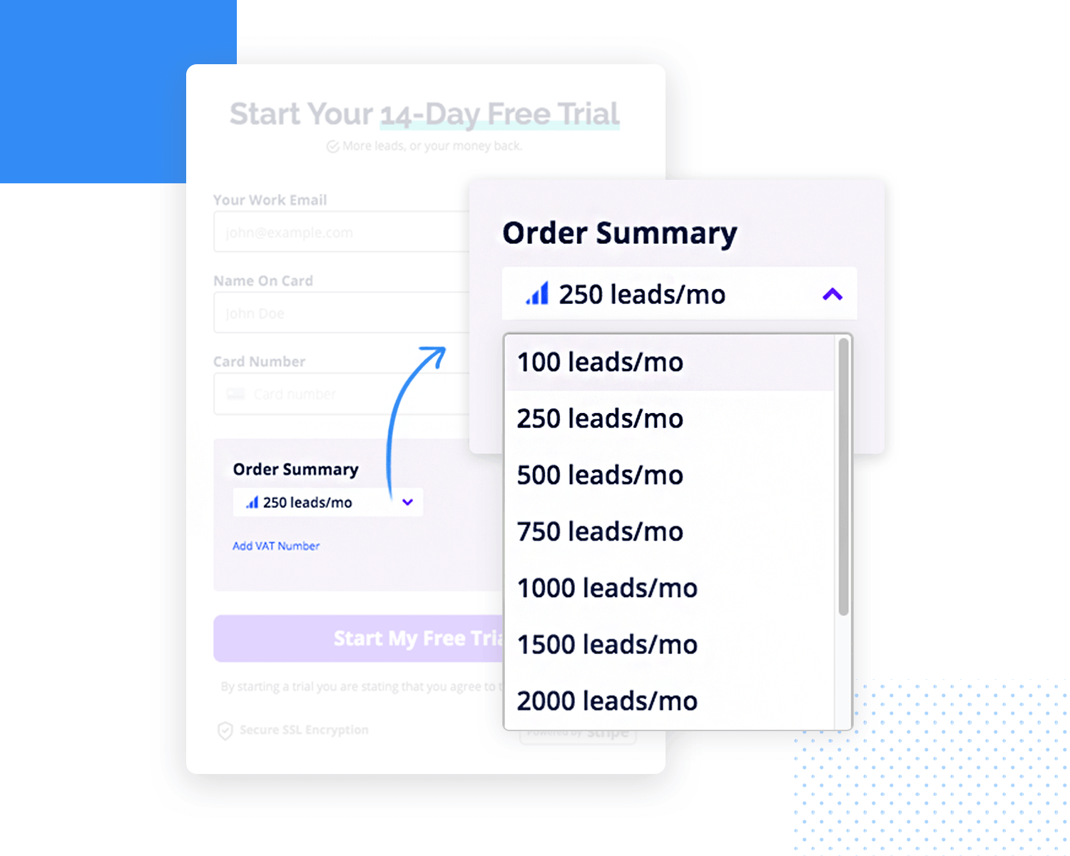 Drop down list design - Leadformly