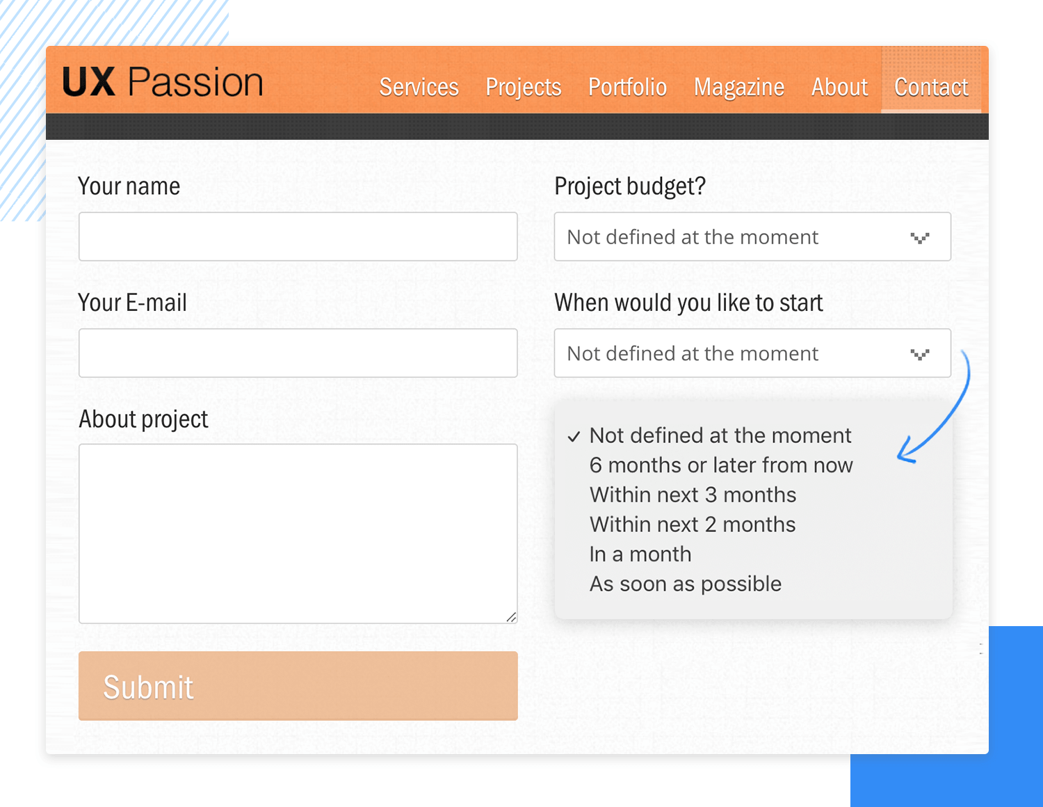 Drop down list design - UX Passion