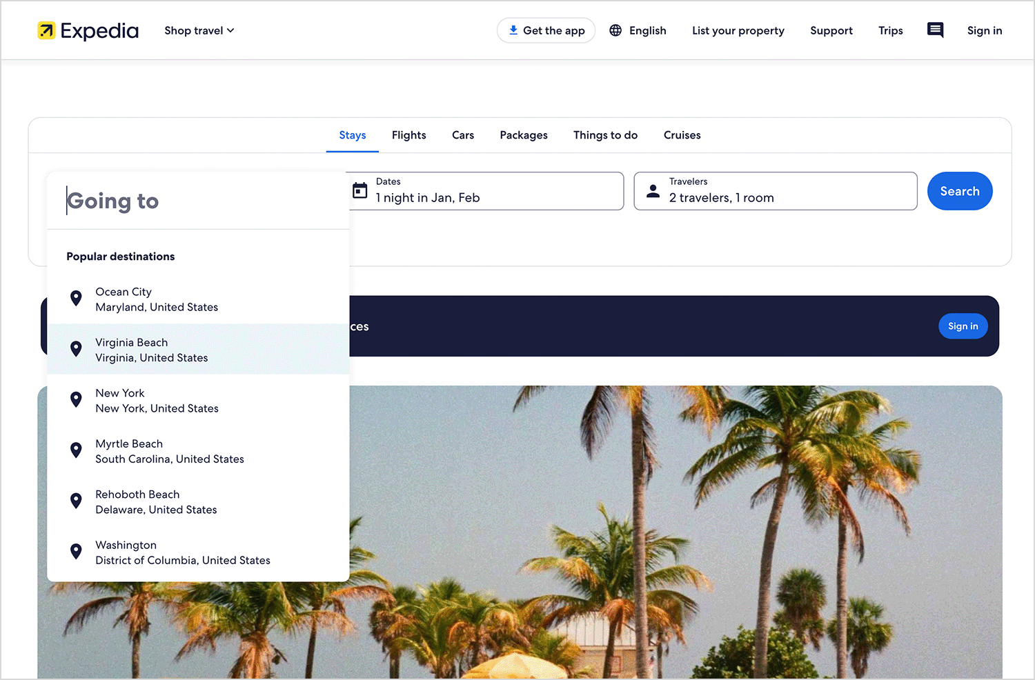 dropdown list design expedia