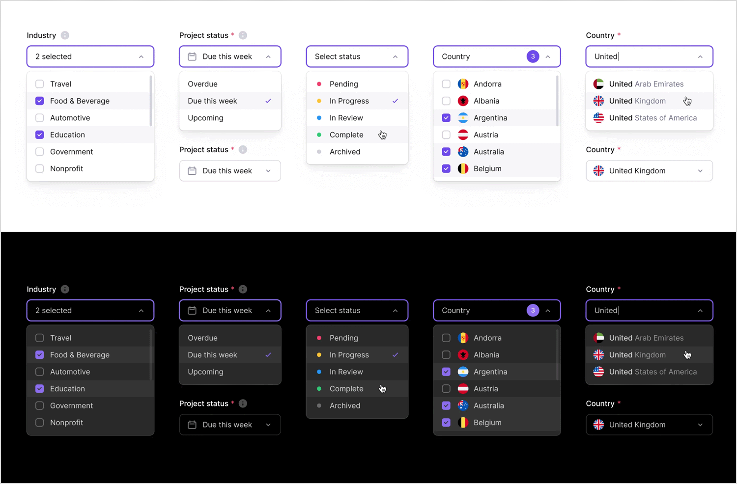 dropdown list design orman clark