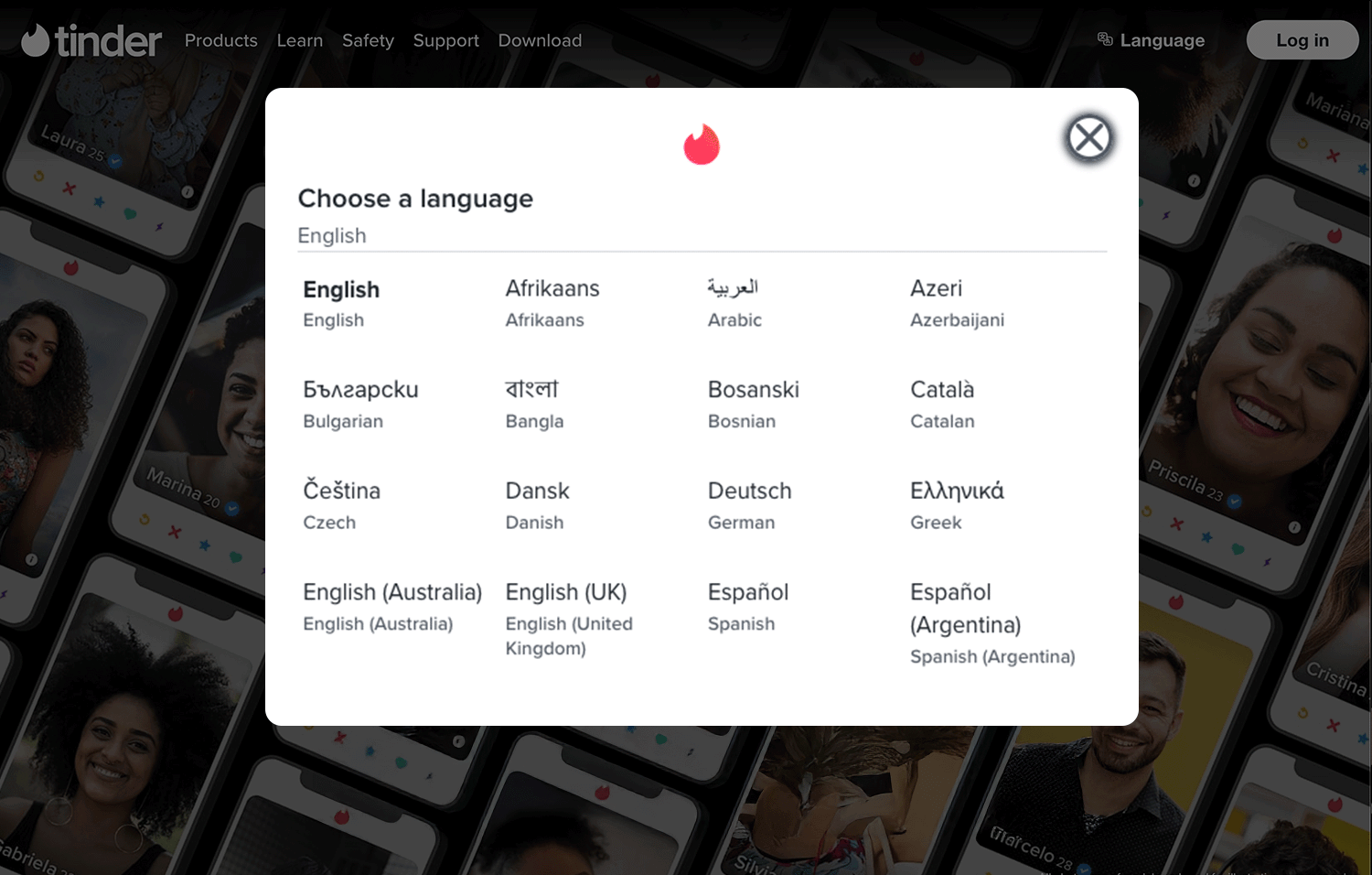 dropdown list design tinder