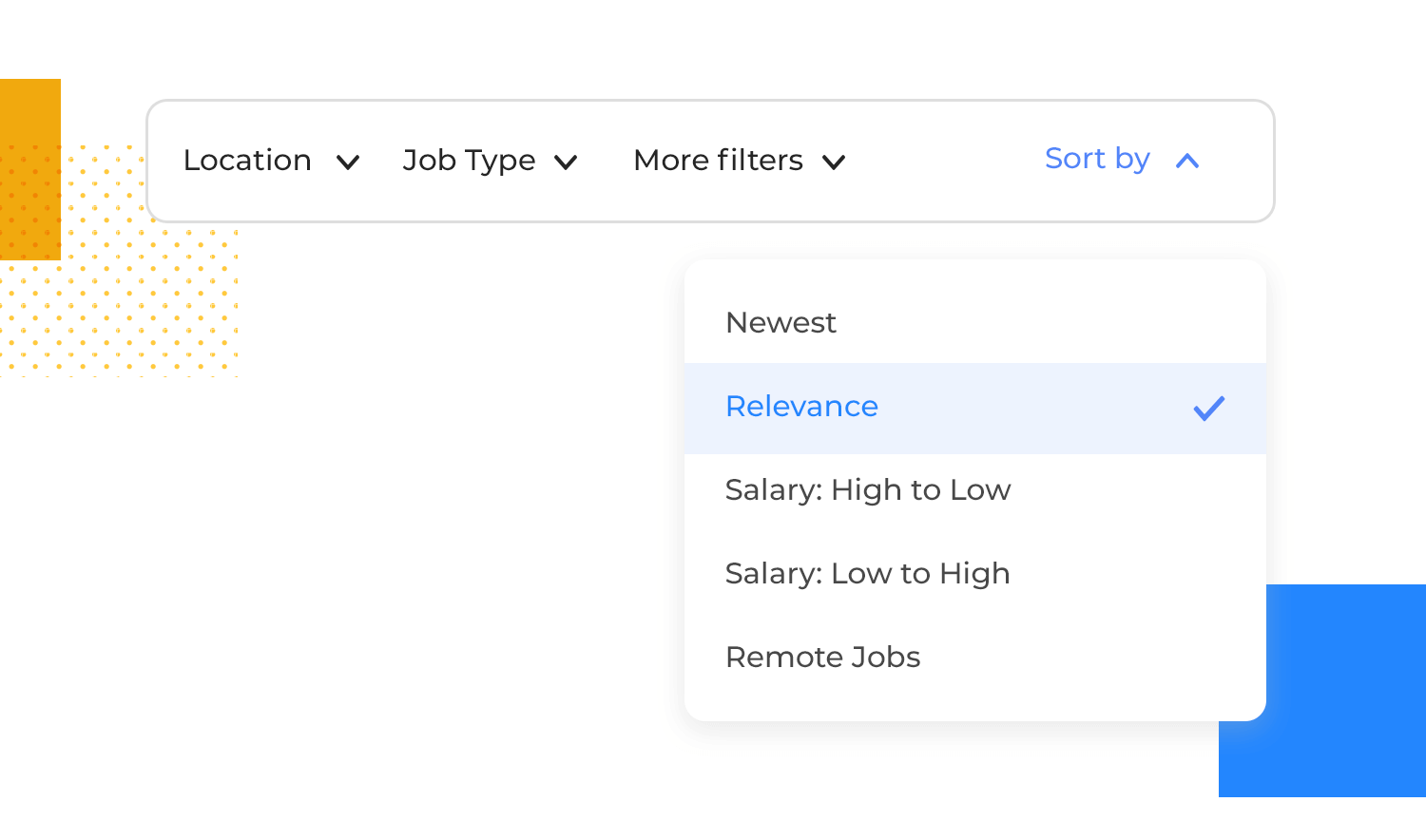 dropdown list ui filters