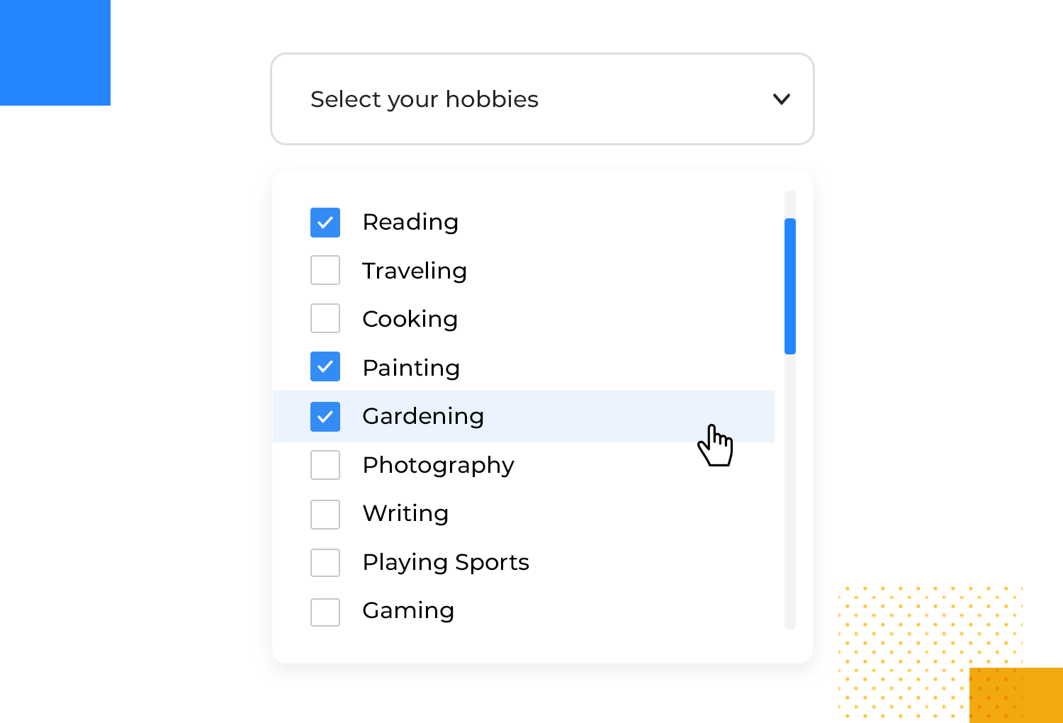 dropdown list ui forms