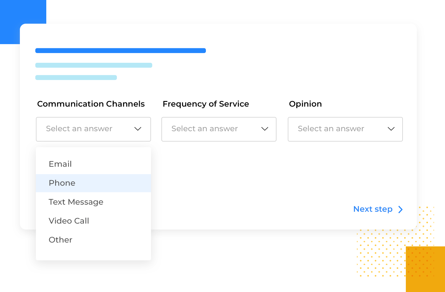 dropdown list ui survey