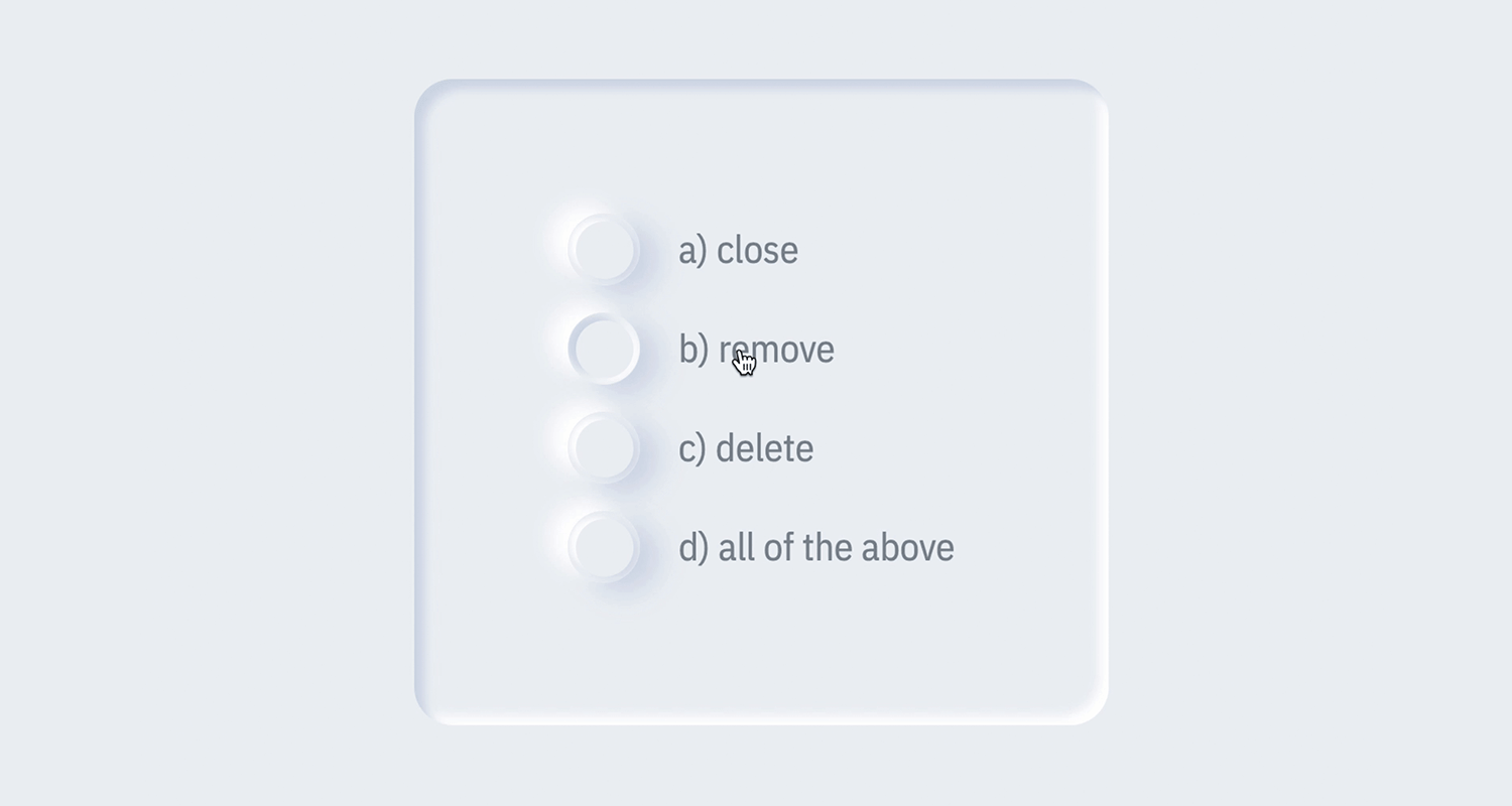 Neumorphic radio buttons with soft shadow effect