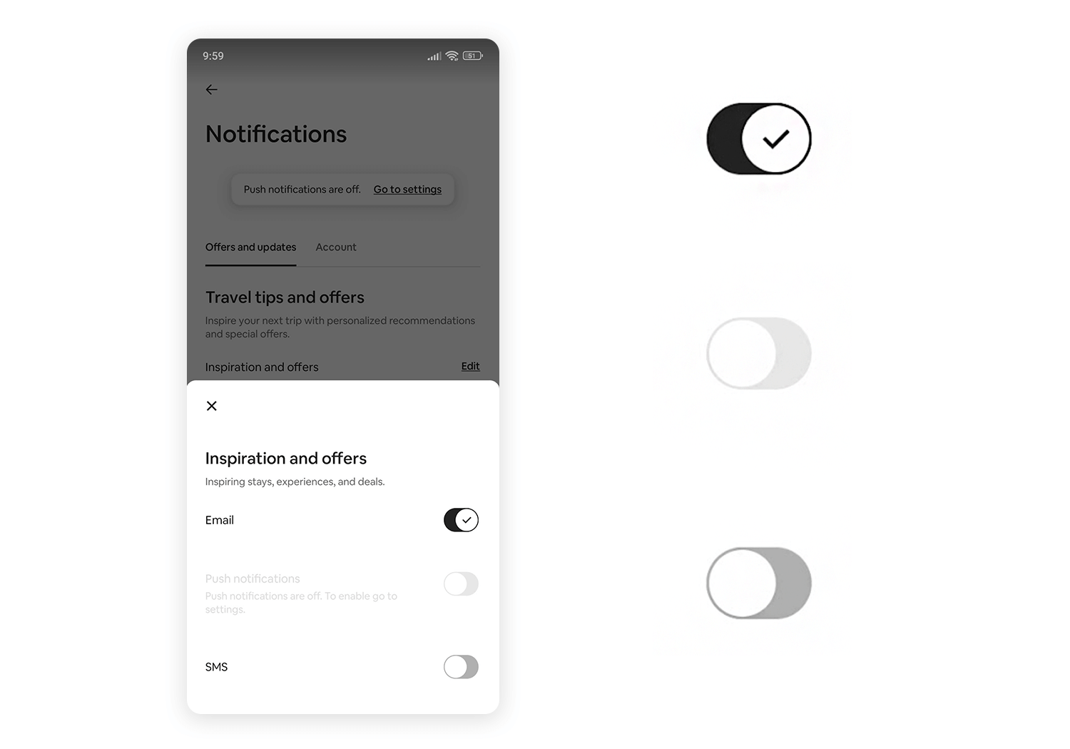 toggle buttons ui airbnb app